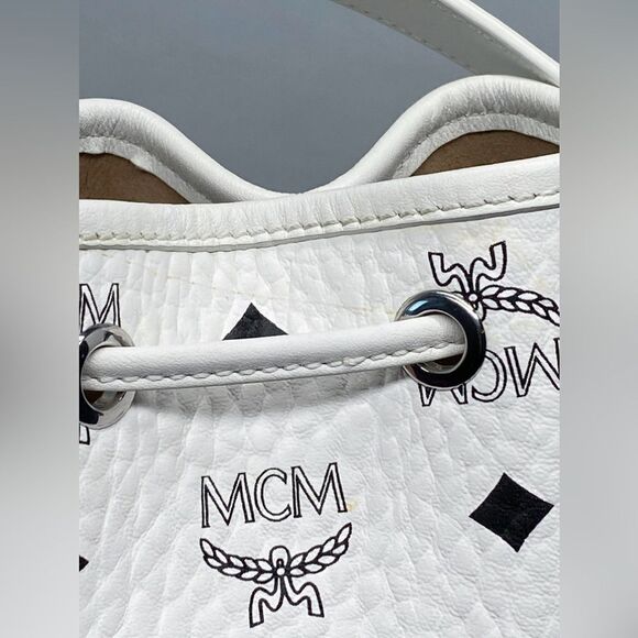 MCM Dessau Visetos Mini Drawstring Bucket Bag - Picture 8 of 13